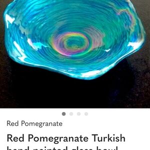 Hand-Painted Glass Bowl - Blue and Green